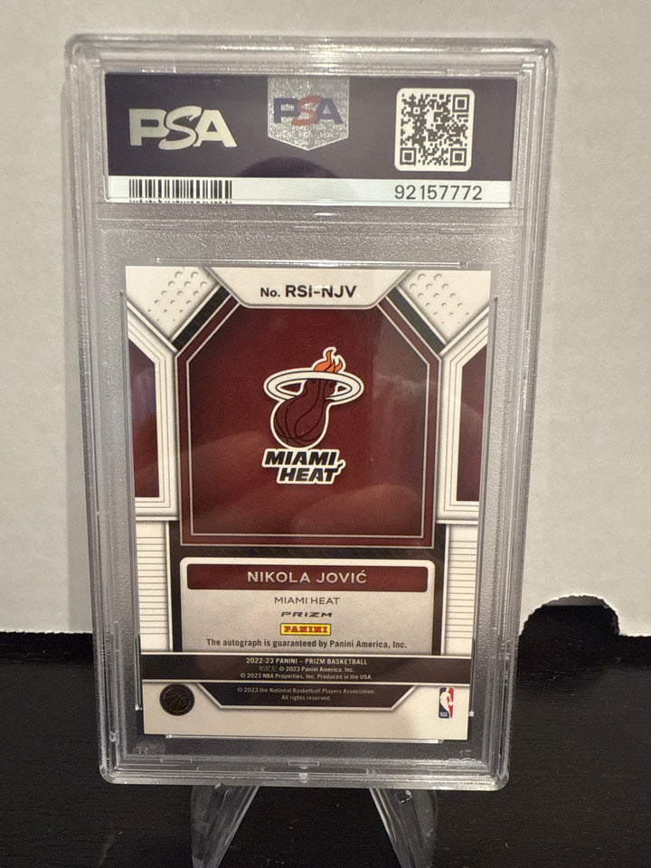 Nikola Jovic 2022 Panini Prizm Silver Prizm Rookie Auto, PSA 10 Gem Mint