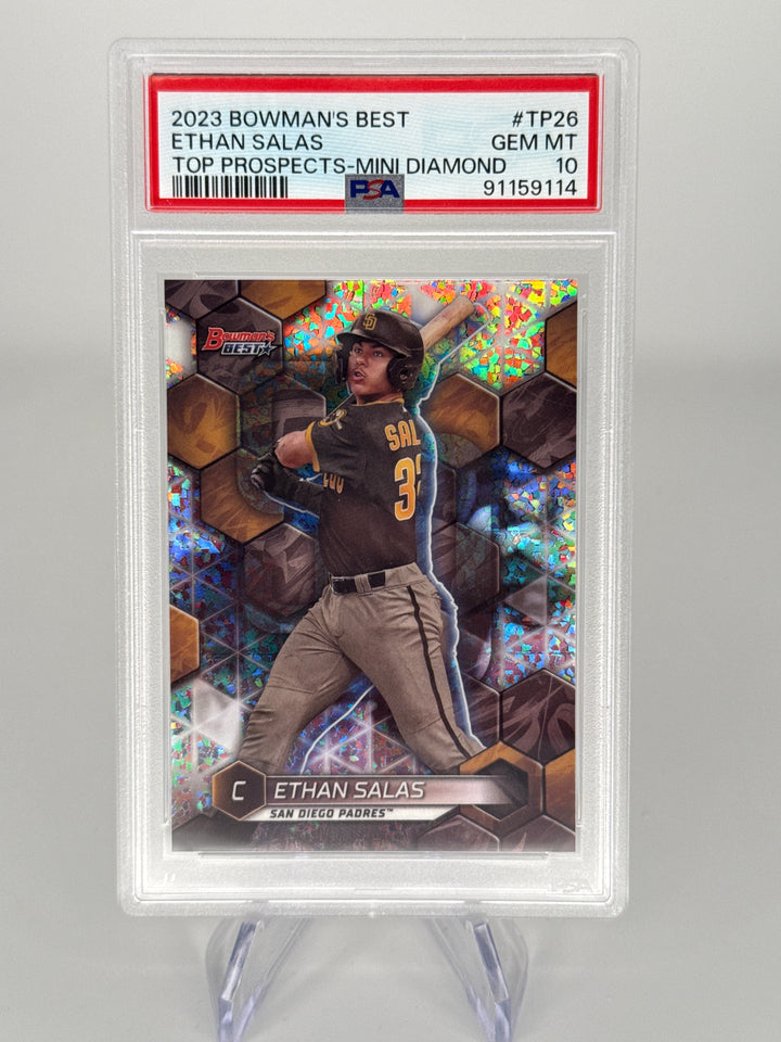 Ethan Salas 2023 Bowman's Best Top Prospects Mini Diamond, 252/299, PSA 10 Gem Mint