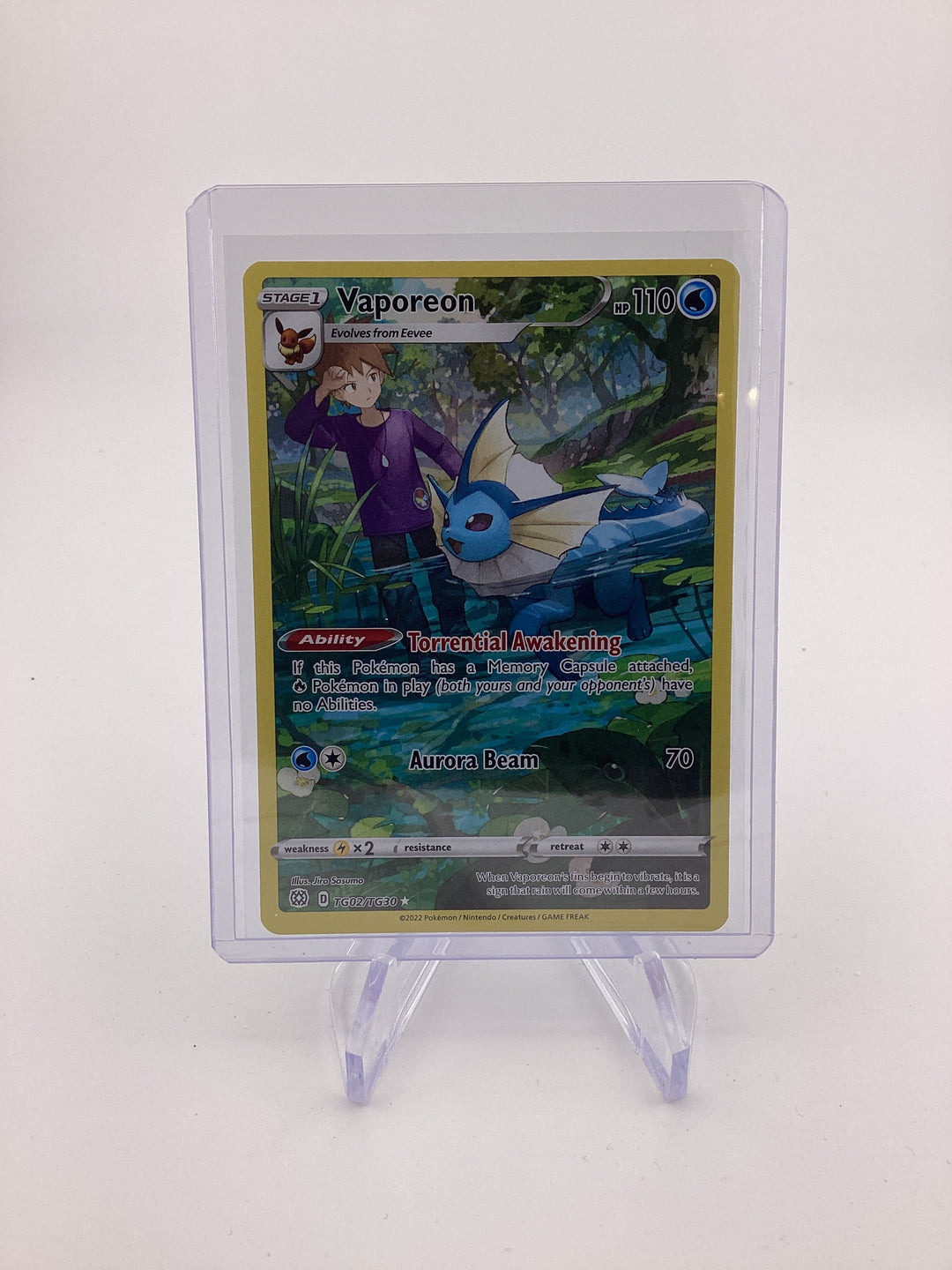 Pokemon TCG 2022 Vaporeon Brilliant Stars Trainer Gallery, TG02/TG30