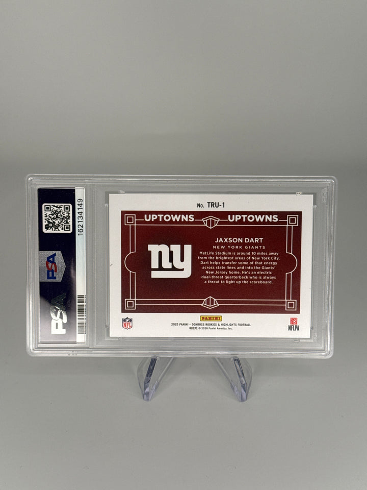Jaxson Dart 2025 Panini Rookies & Highlights The Rookies Uptowns SSP, PSA 10 Gem Mint