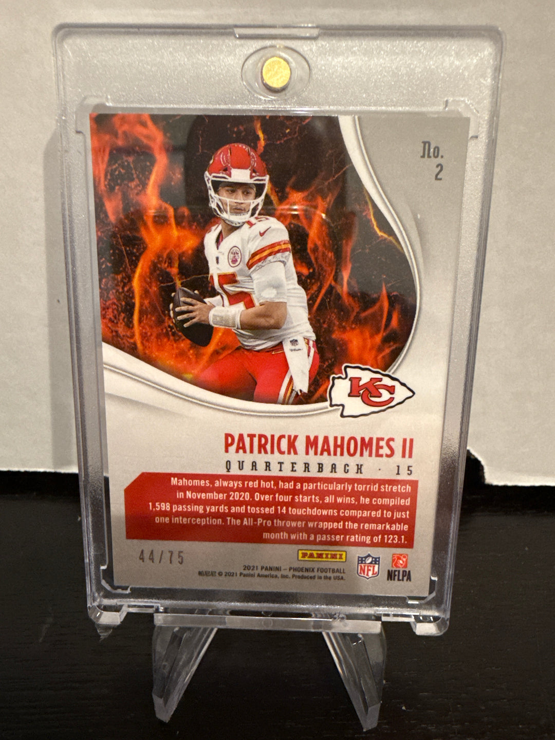 Patrick Mahomes 2021 Panini Phoenix Heat Wave Yellow, 44/75