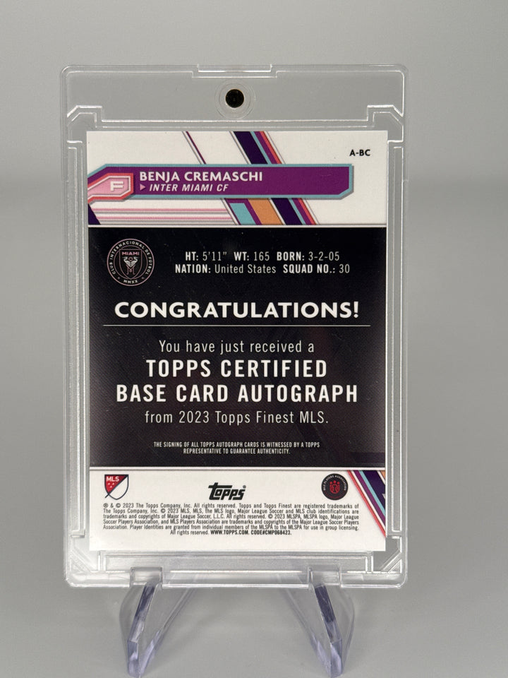Benja Cremaschi 2023 Topps Finest Rookie Auto Orange, 10/25