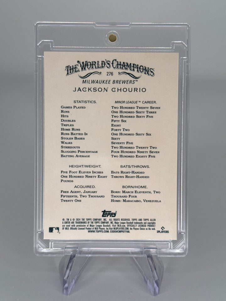 Jackson Chourio 2024 Topps Allen & Ginter Orange Refractor Rookie, 09/25
