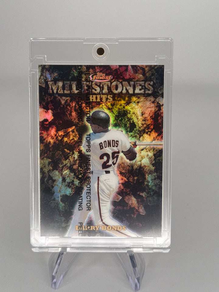 Barry Bonds 1999 Topps Finest Milestones Hits Refractor with Coating, 0667/3000