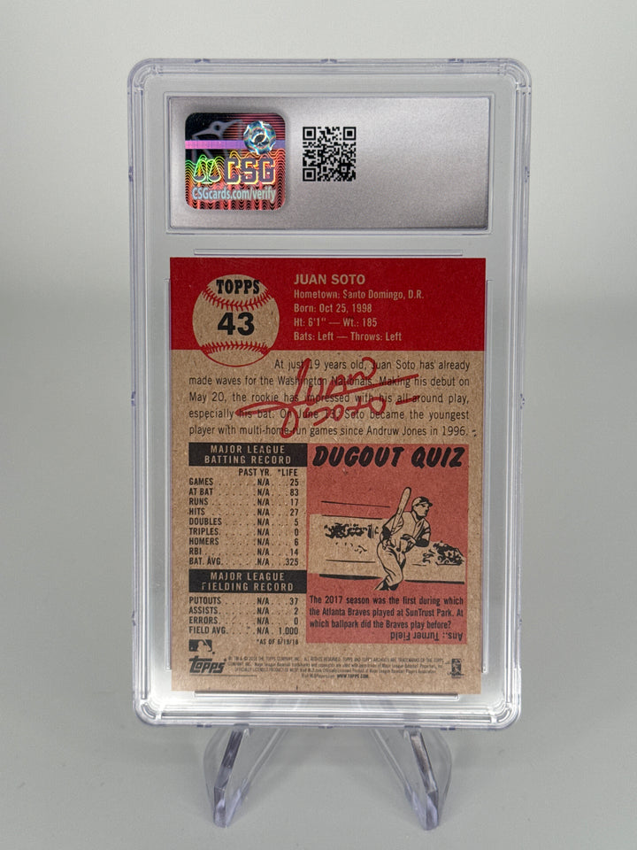 Juan Soto 2018 Topps Living Rookie, CSG 10 Gem Mint