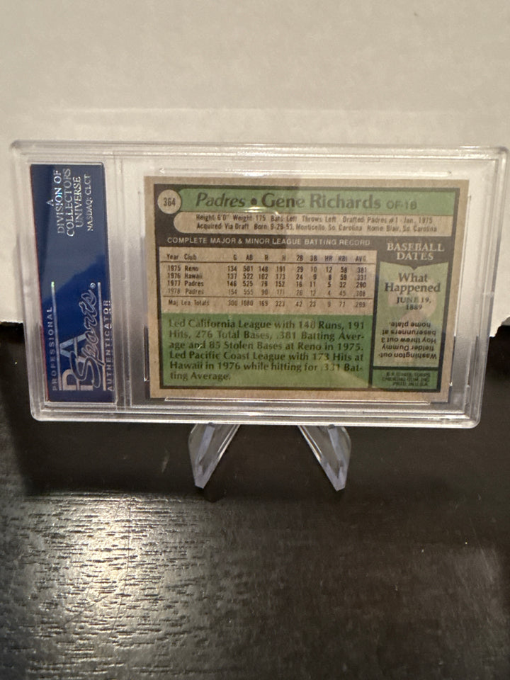 Gene Richards 1979 Topps, PSA 8