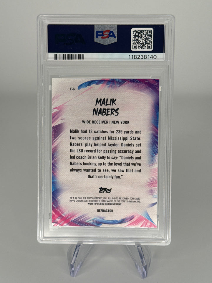 Malik Nabers 2024 Topps Chrome Finesse Rookie Refractor, PSA 10 Gem Mint
