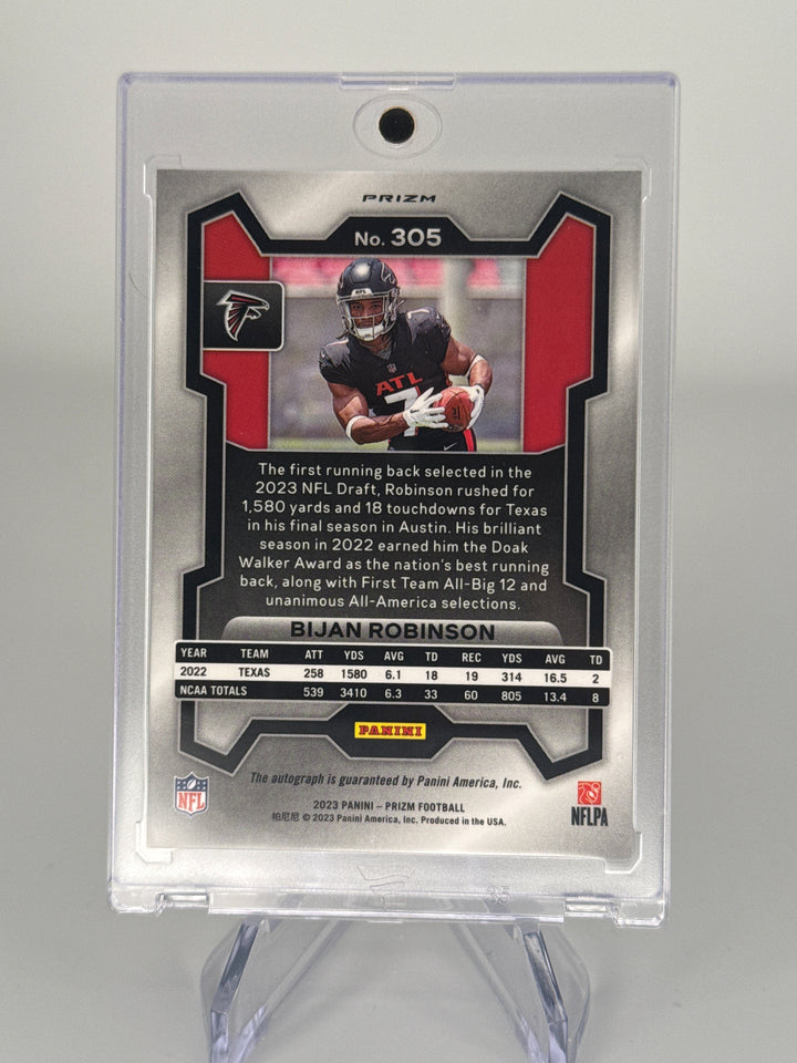 Bijan Robinson 2023 Panini Prizm Silver Rookie Auto