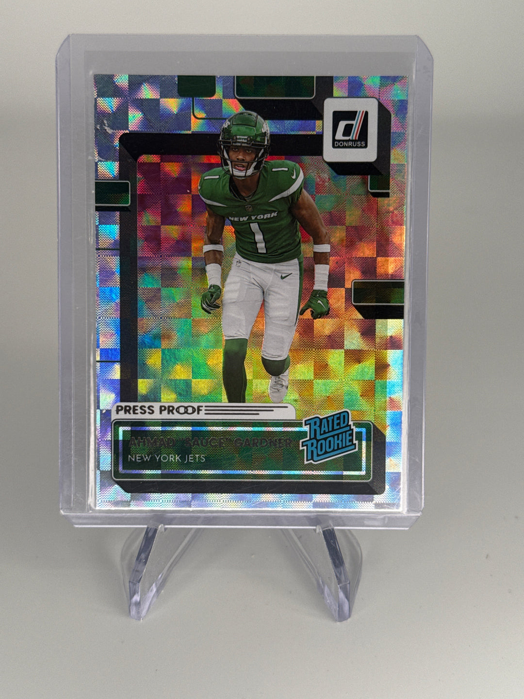 Ahmad "Sauce" Gardner 2022 Panini Donruss Press Proof Rookie Hyper SSP
