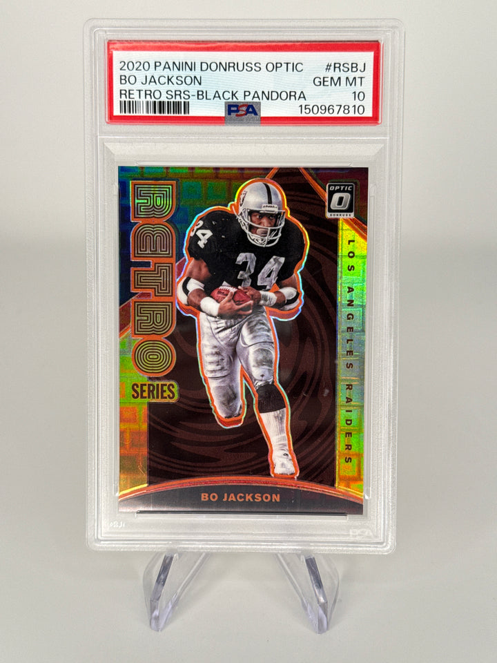 Bo Jackson 2020 Panini Donruss Optic Retro Series Black Pandora, 12/25, PSA 10 Gem Mint