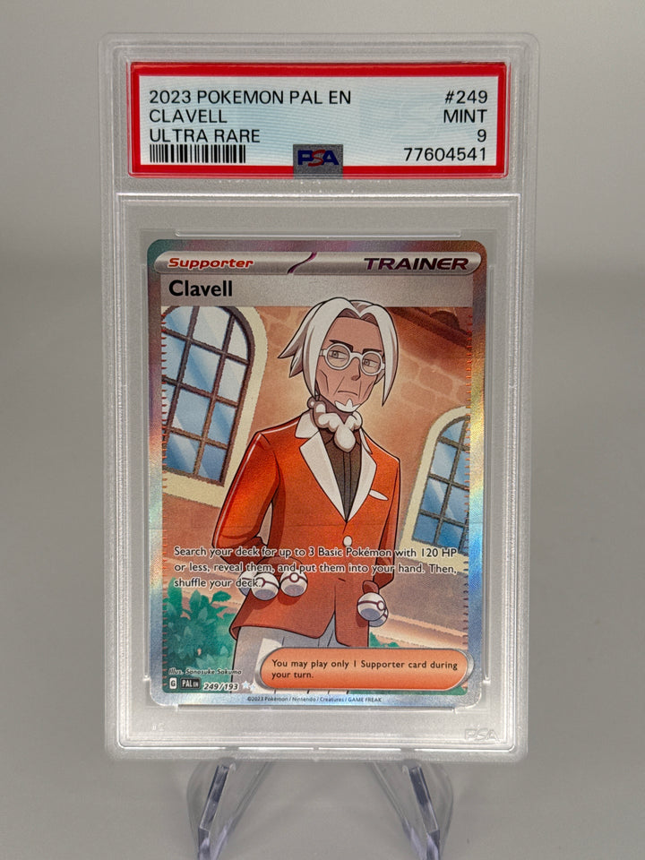 Pokemon TCG 2023 Clavell Paldean Fates Ultra Rare Trainer, 249/193, PSA 9 Mint