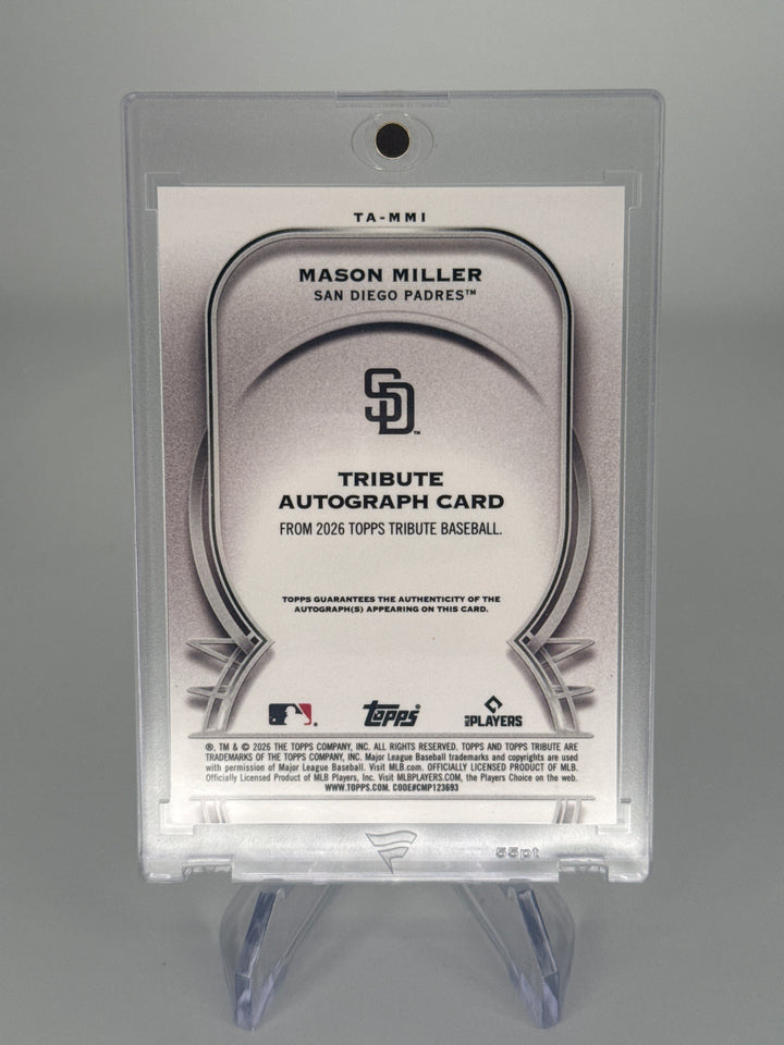 Mason Miller 2026 Topps Tribute Green Auto, 55/99