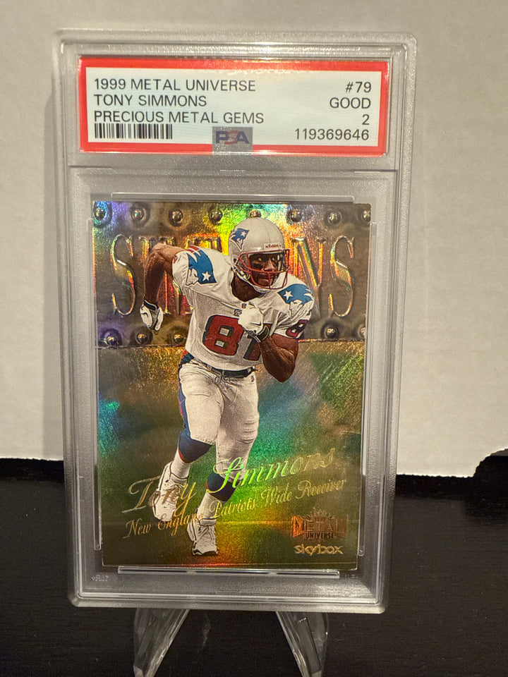 Tony Simmons 1999 Metal Universe Precious Metal Gems, 44/50, PSA 2