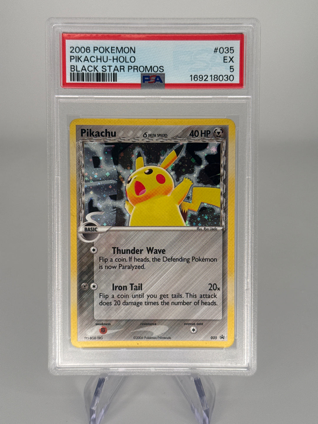Pokemon TCG 2006 Pikachu Delta Species Black Star Promo Holo, 035, PSA 5