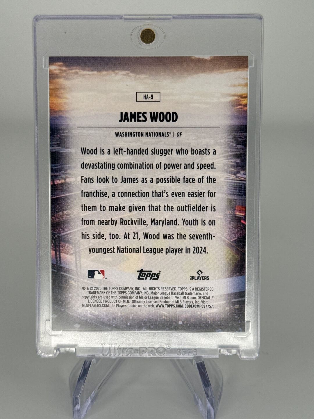 James Wood 2025 Topps Series 1 Home Field Advantage SSP Rookie