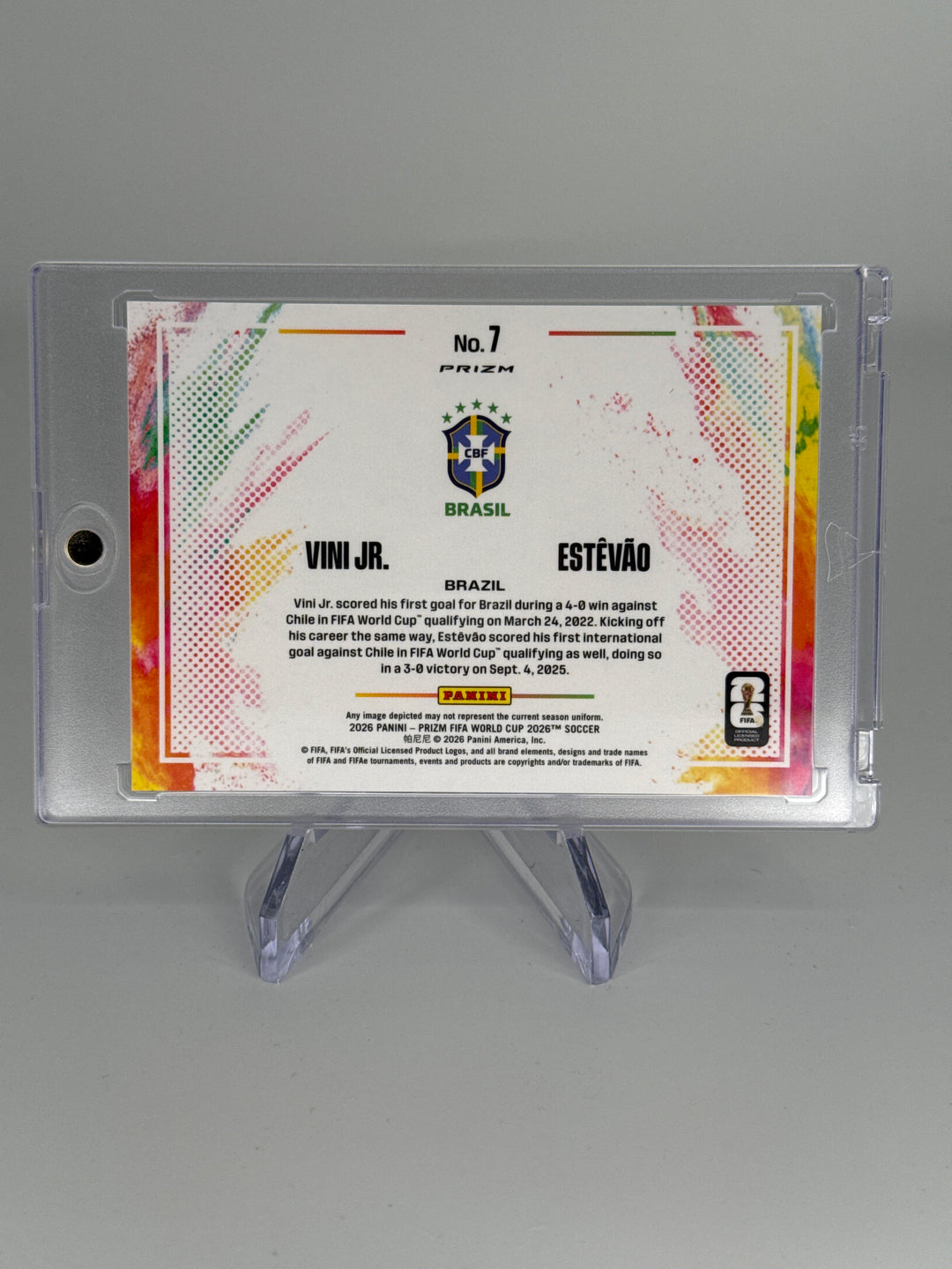 Vini Jr/Estevao 2026 Panini Prizm World Cup Dual Color Blast SSP Case Hit