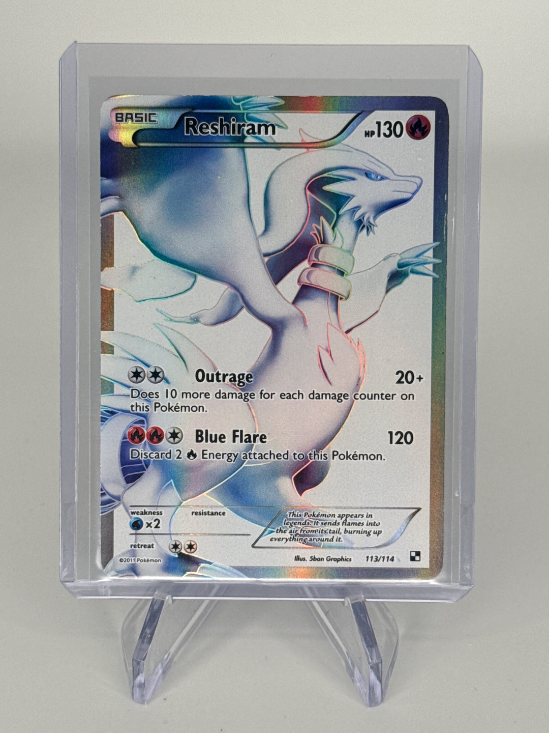 Pokemon TCG 2011 Reshiram Black & White Full Art Holo, 113/114