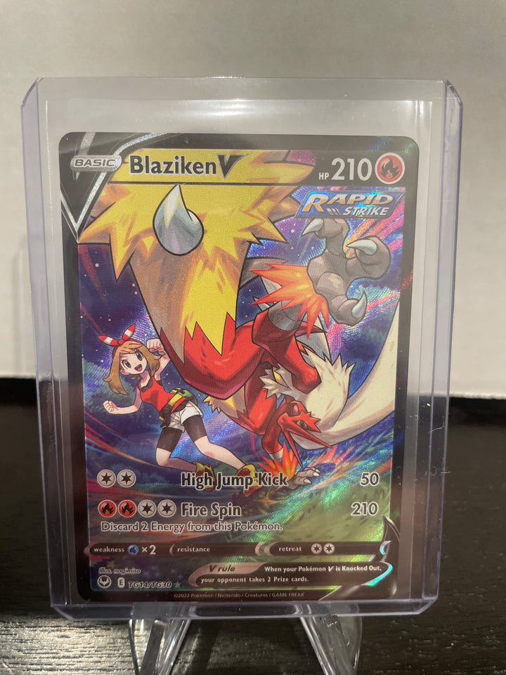 Pokemon TCG 2022 Blaziken V Silver Tempest Trainer Gallery Full Art, TG14/TG30