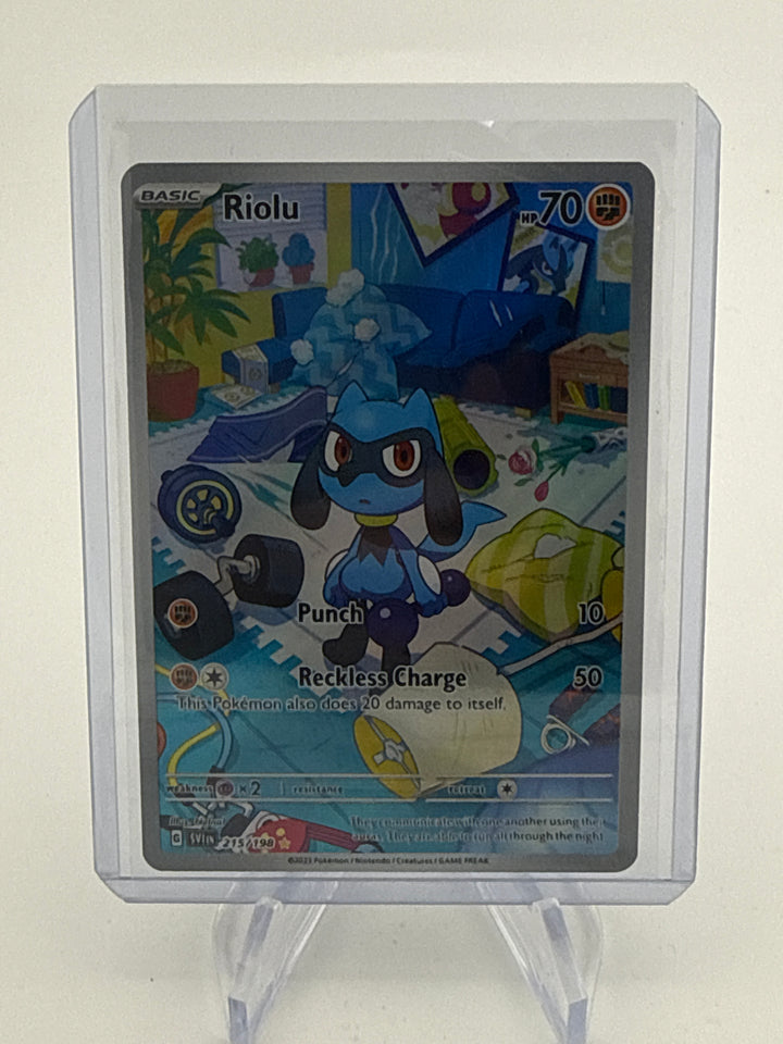 Pokemon TCG 2023 Riolu Scarlet & Violet Full Art Illustration Rare, 215/198