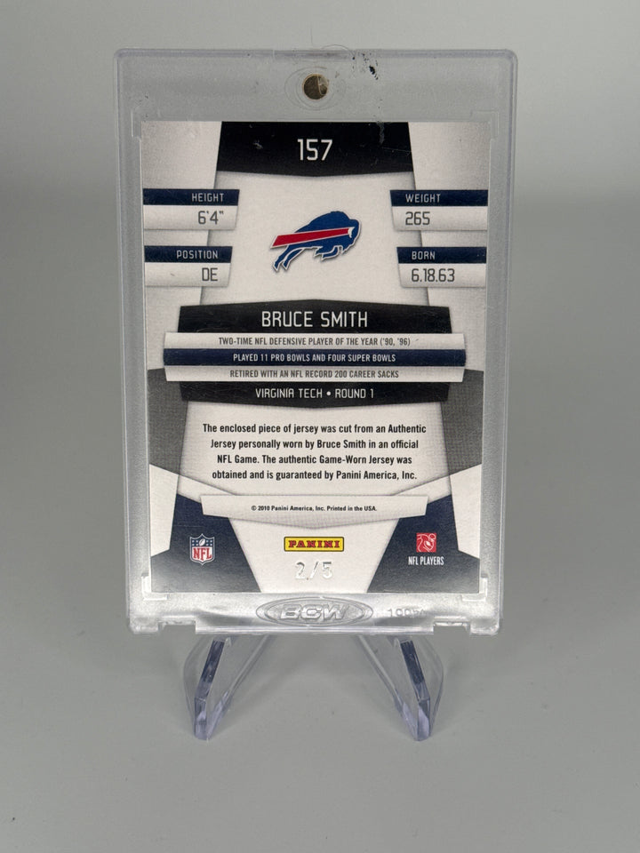 Bruce Smith 2010 Panini Certified Immortals Mirror Green Relic, 2/5