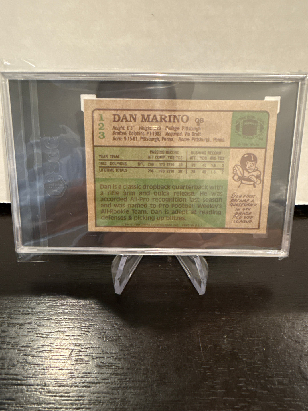 Dan Marino 1984 Topps Rookie Card, SGC 6.5