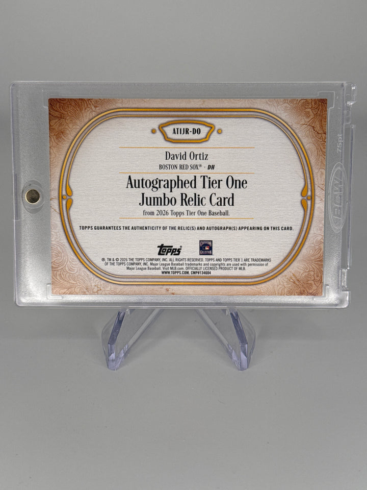 David Ortiz 2026 Topps Tier One Jumbo Relic Auto Blue, 82/99