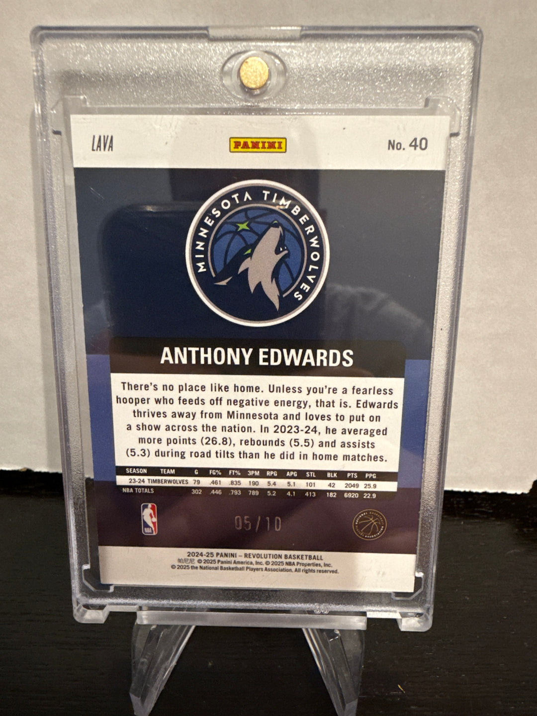 Anthony Edwards 2024-2025 Panini Revolution Pink Lava, 05/10
