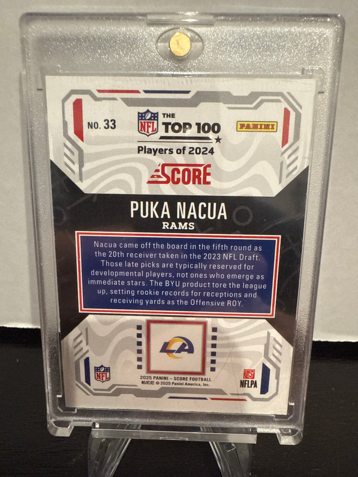 Puka Nacua 2025 Panini Score Top 100 SSP Case Hit