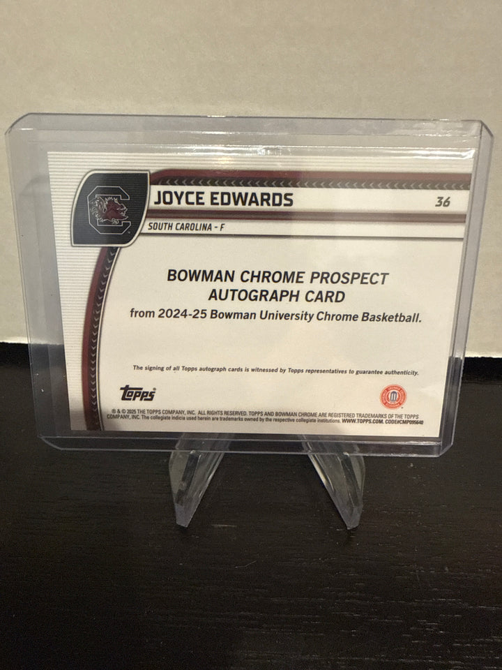 Joyce Edwards 2025 Bowman Chrome University 1st Black Wave Auto