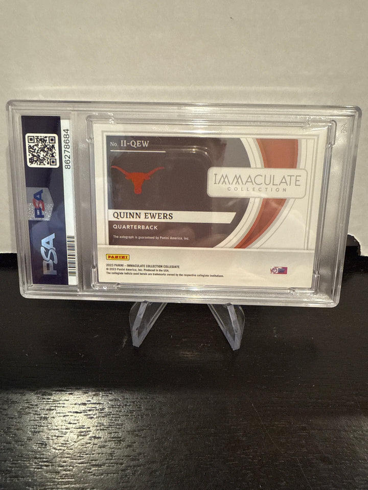 Quinn Ewers 2023 Panini Immaculate Collegiate Introductions Auto, 66/99, PSA 10 Gem Mint
