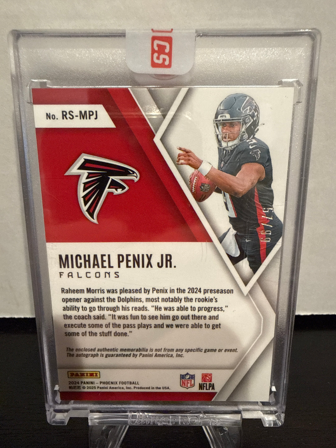 Michael Penix Jr 2024 Panini Phoenix Rookie Patch Auto, 57/99