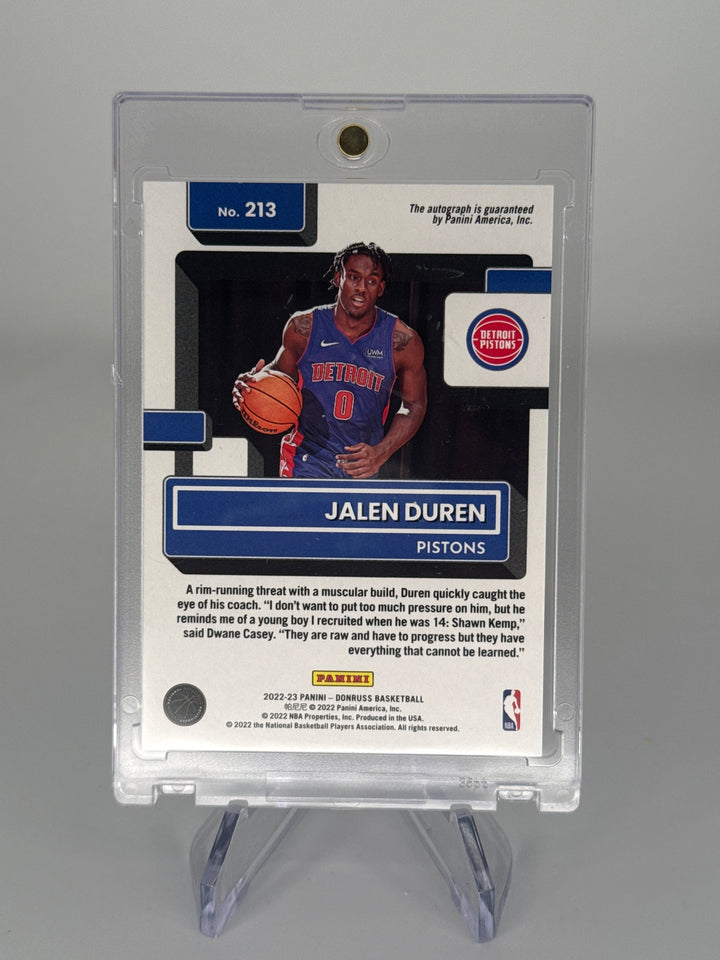 Jalen Duren 2022 Panini Donruss Blue Choice Rated Rookie Auto, 15/49