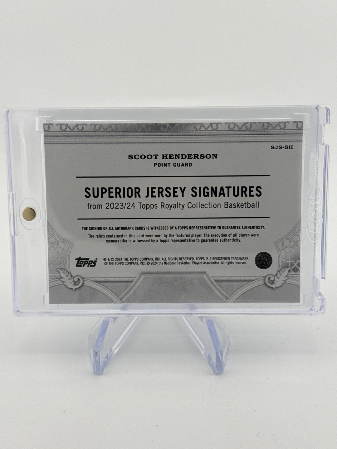 Scoot Henderson 2024 Topps Royalty Rookie Triple Patch Auto, 50/99