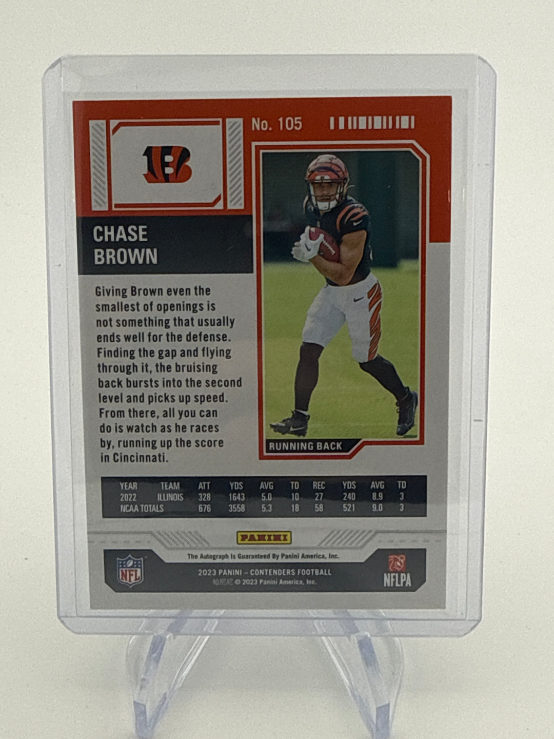 Chase Brown 2023 Panini Contenders Conference Ticket Rookie Auto, 59/75