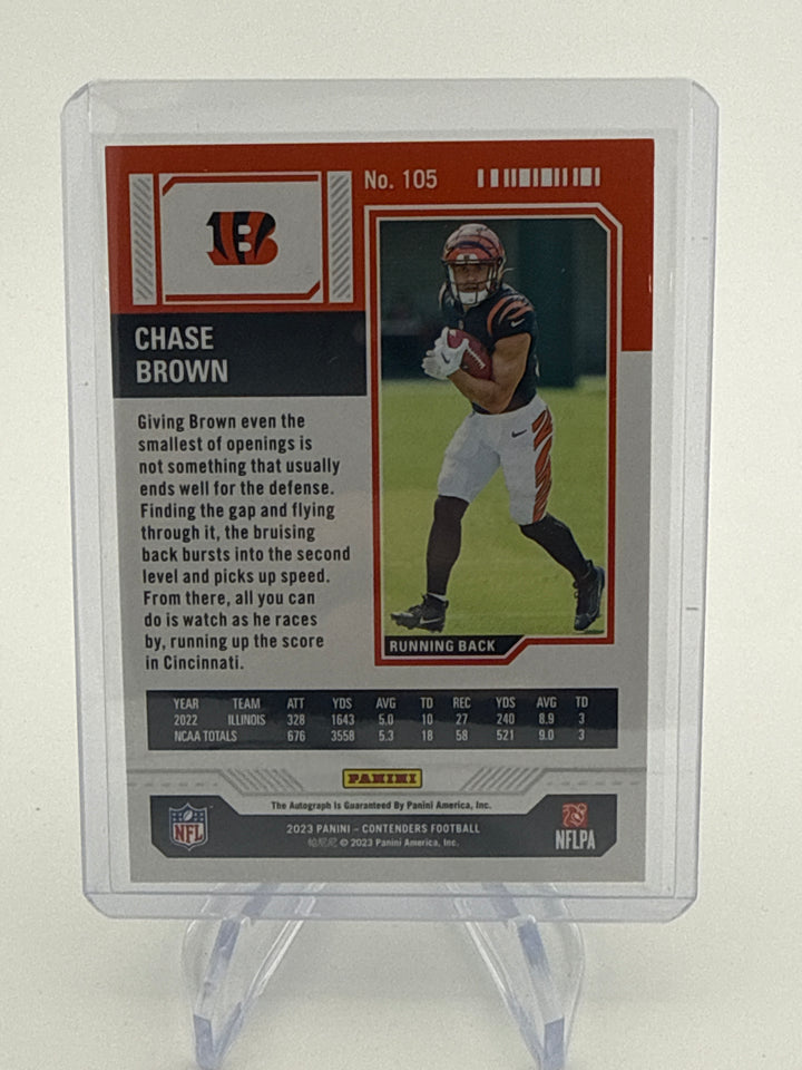 Chase Brown 2023 Panini Contenders Conference Ticket Rookie Auto, 59/75