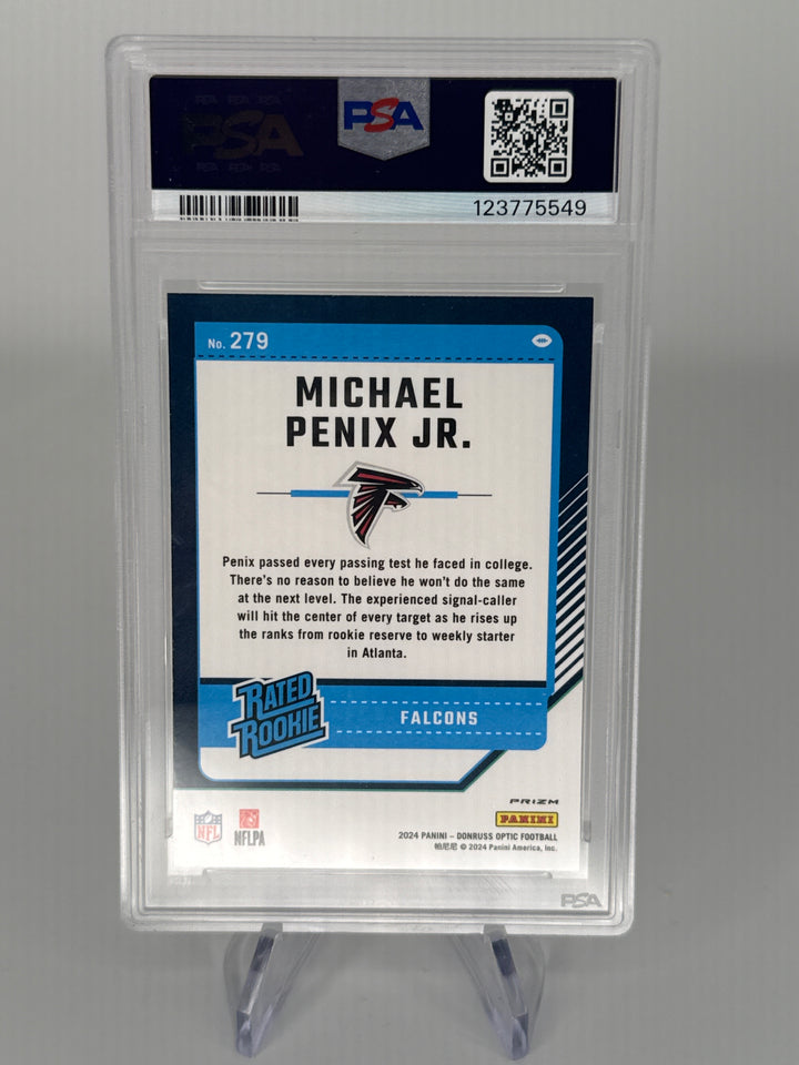 Michael Penix Jr 2024 Panini Donruss Optic Holo Rookie, PSA 10 Gem Mint
