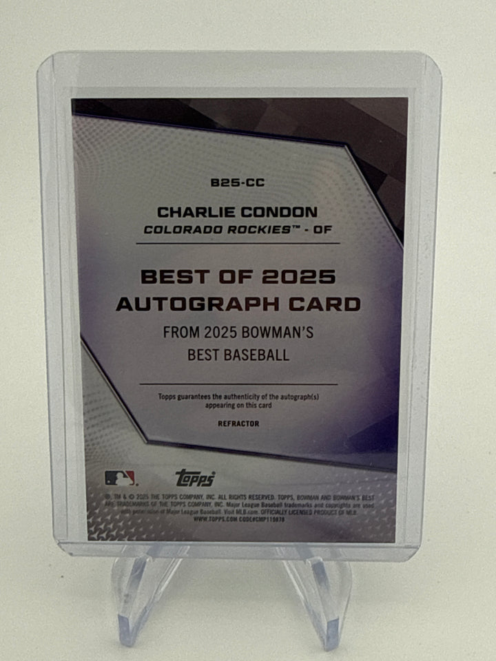 Charlie Condon 2025 Bowman's Best Best of 2025 Refractor Auto