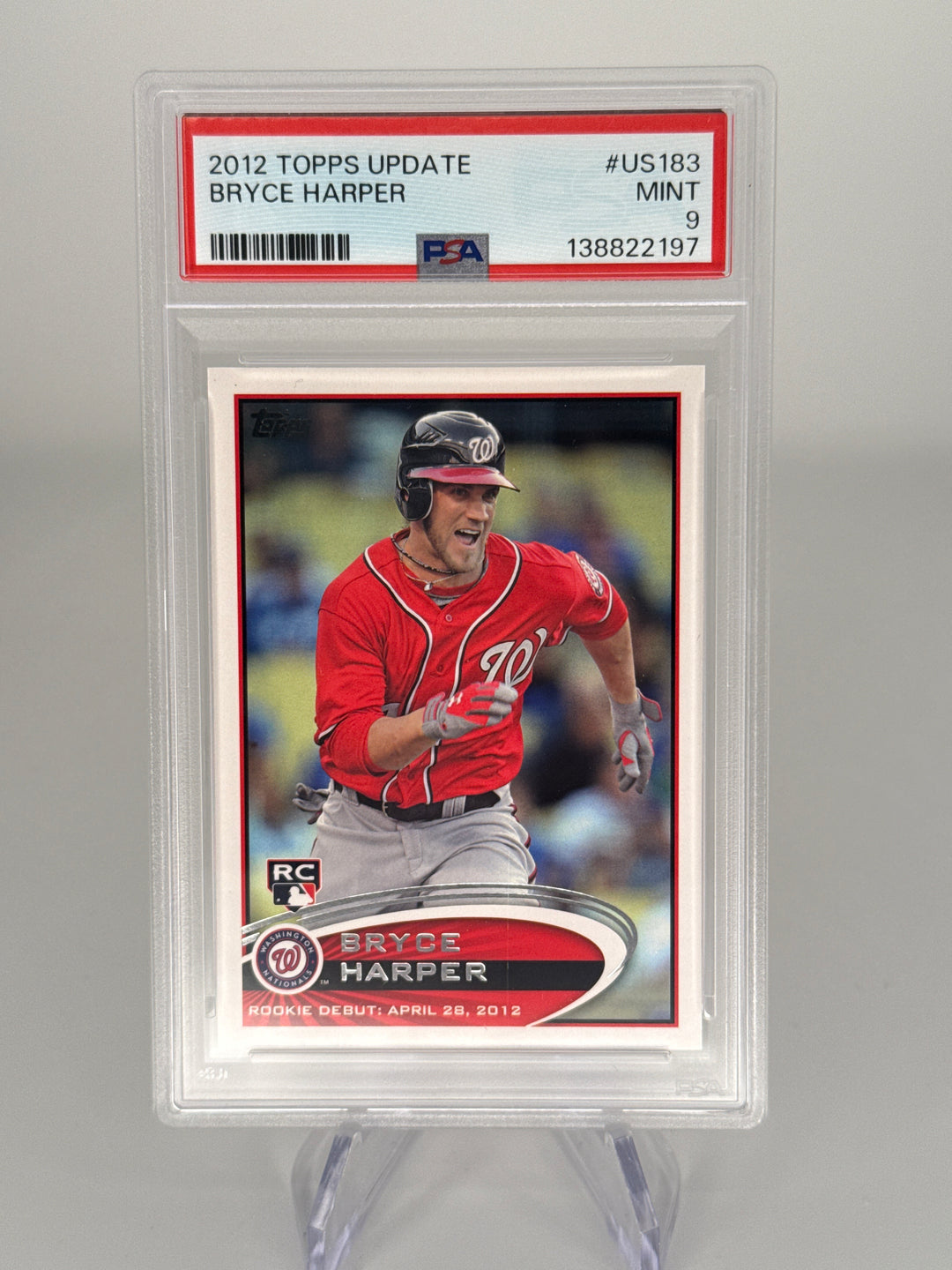 Bryce Harper 2012 Topps Update Rookie, PSA 9 Mint