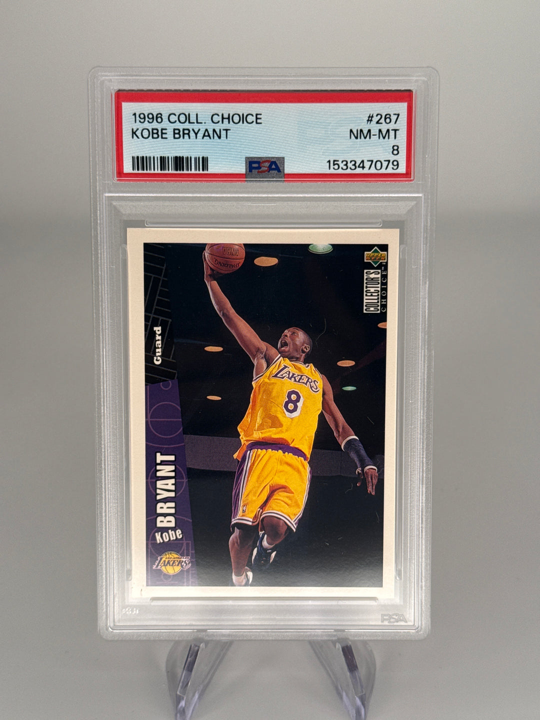 Kobe Bryant 1996 Upper Deck Collectors Choice Rookie, PSA 8