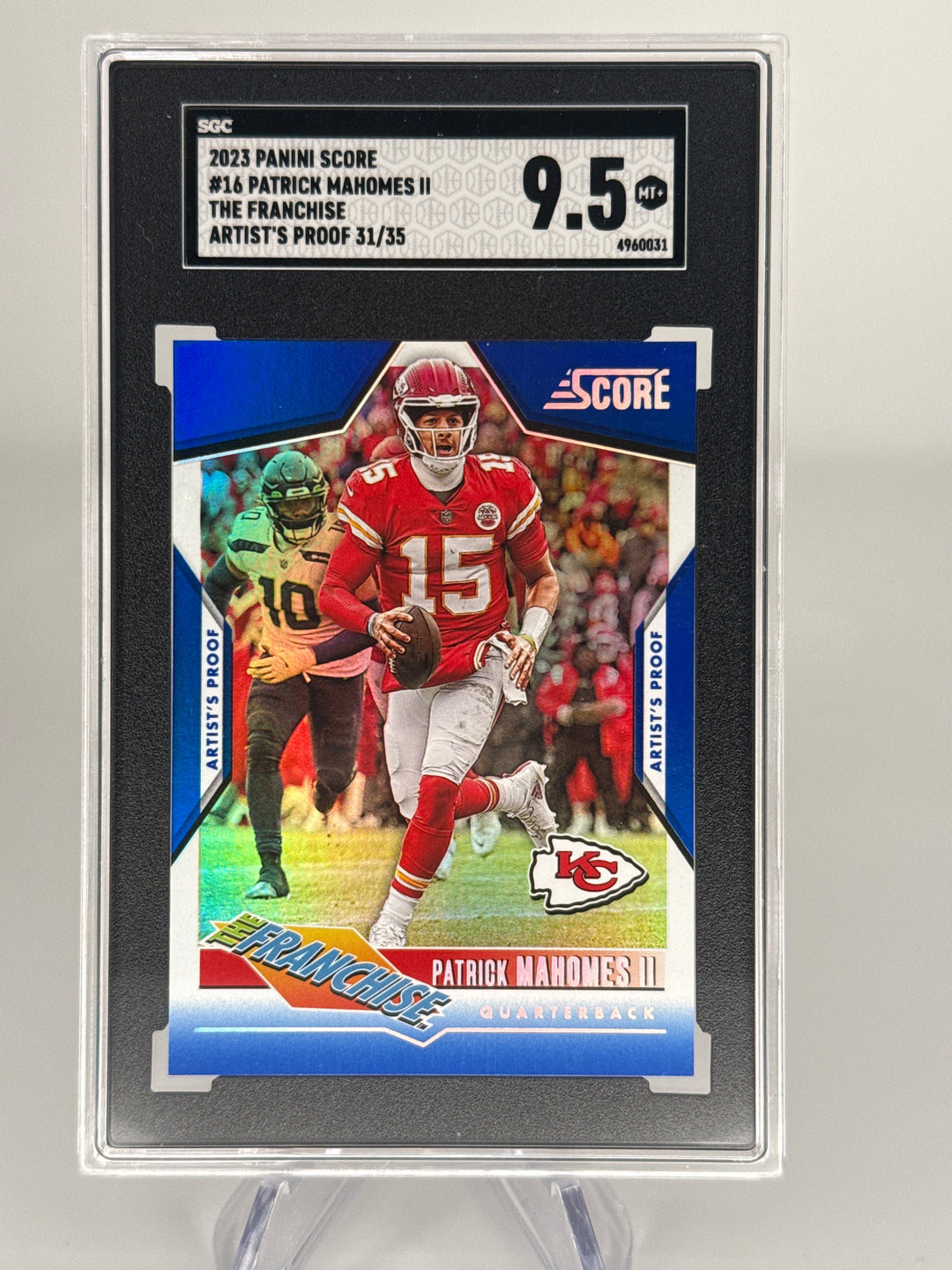 Patrick Mahomes 2023 Panini Score The Franchise Artist's Proof, 31/35, SGC 9.5 Gem Mint