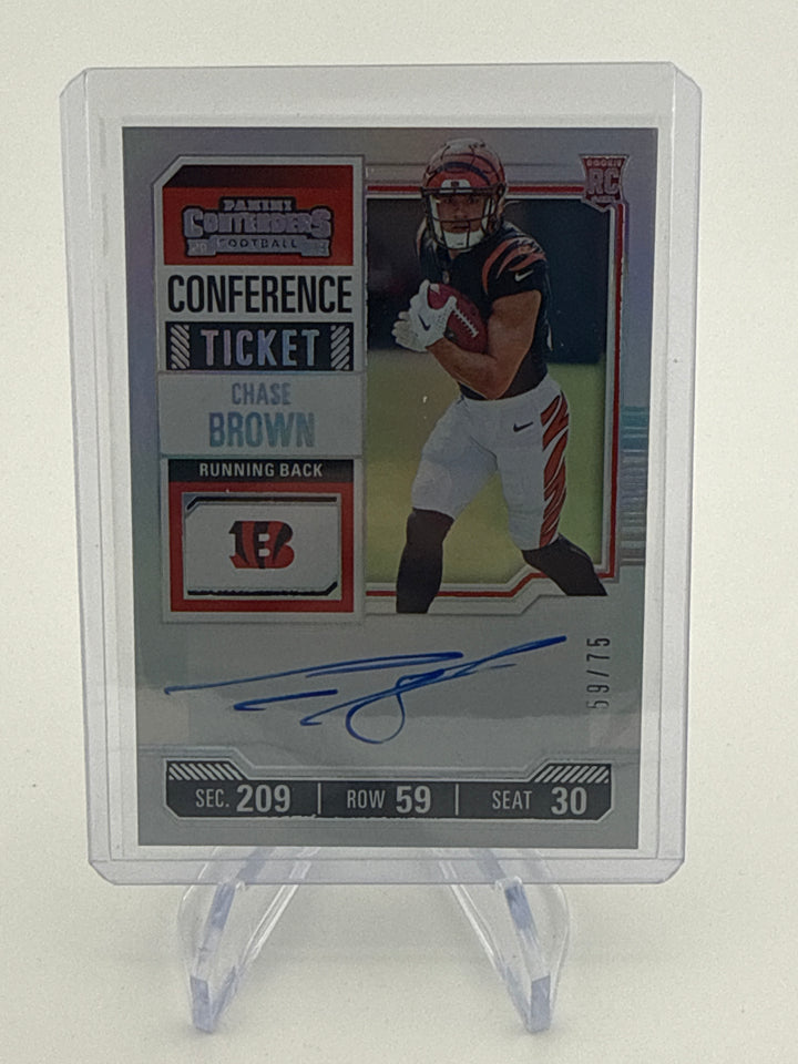 Chase Brown 2023 Panini Contenders Conference Ticket Rookie Auto, 59/75