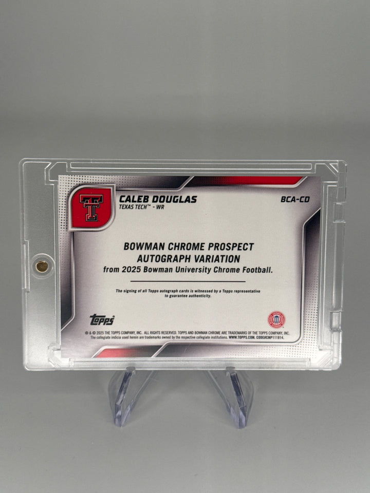 Caleb Douglas 2025 Bowman Chrome University 1st Blue Refractor Auto, 139/150