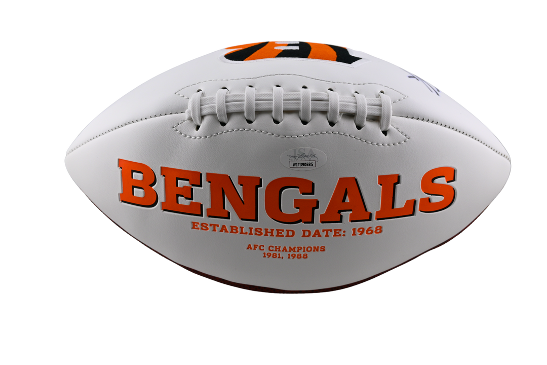Chad Johnson Autographed White Cincinatti Bengals Football, JSA Authenticated