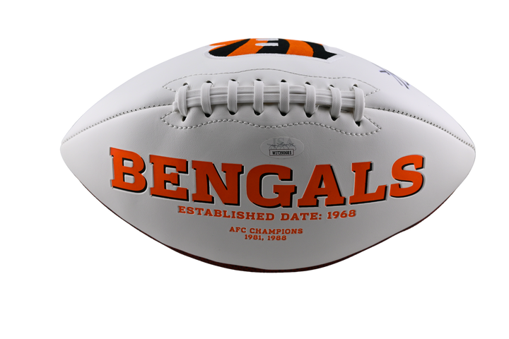 Chad Johnson Autographed White Cincinatti Bengals Football, JSA Authenticated
