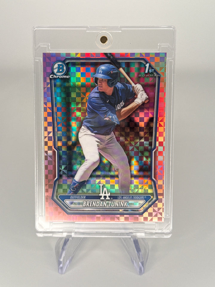 Brendan Tunink 2026 Bowman Chrome Rose Gold XFractor 1st Auto, 13/15