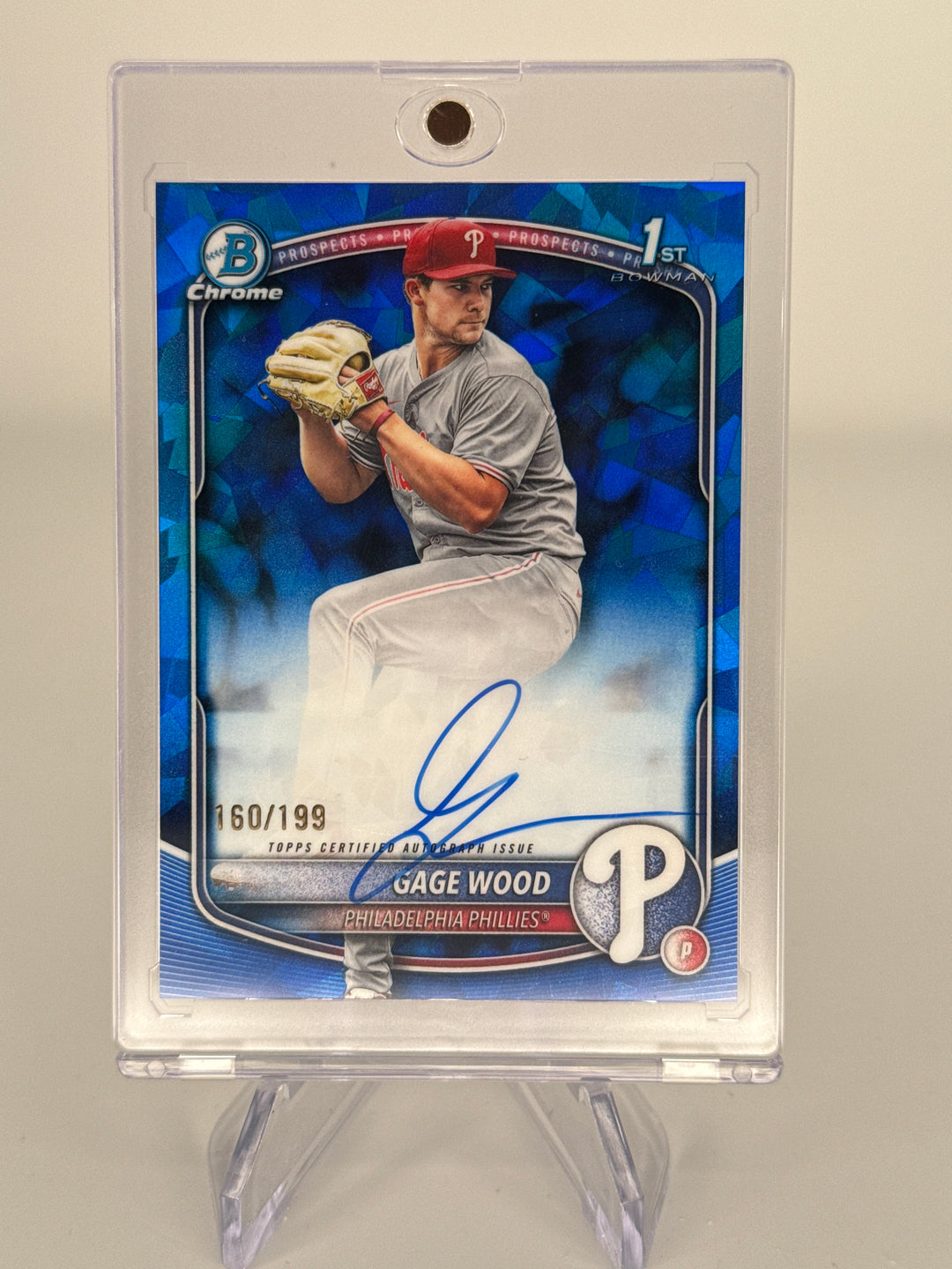 Gage Wood 2025 Bowman Chrome Sapphire Prospects 1st Auto