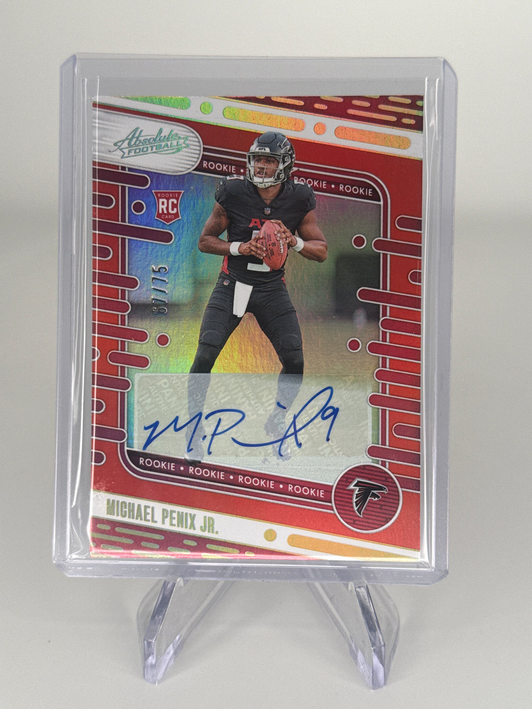 Michael Penix Jr 2024 Panini Absolute Rookie Auto Orange, 67/75