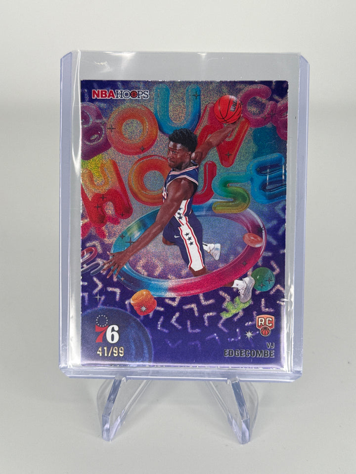 VJ Edgecombe 2025 Topps NBA Hoops Bounce House Purple Pixel Burst Rookie, 41/99