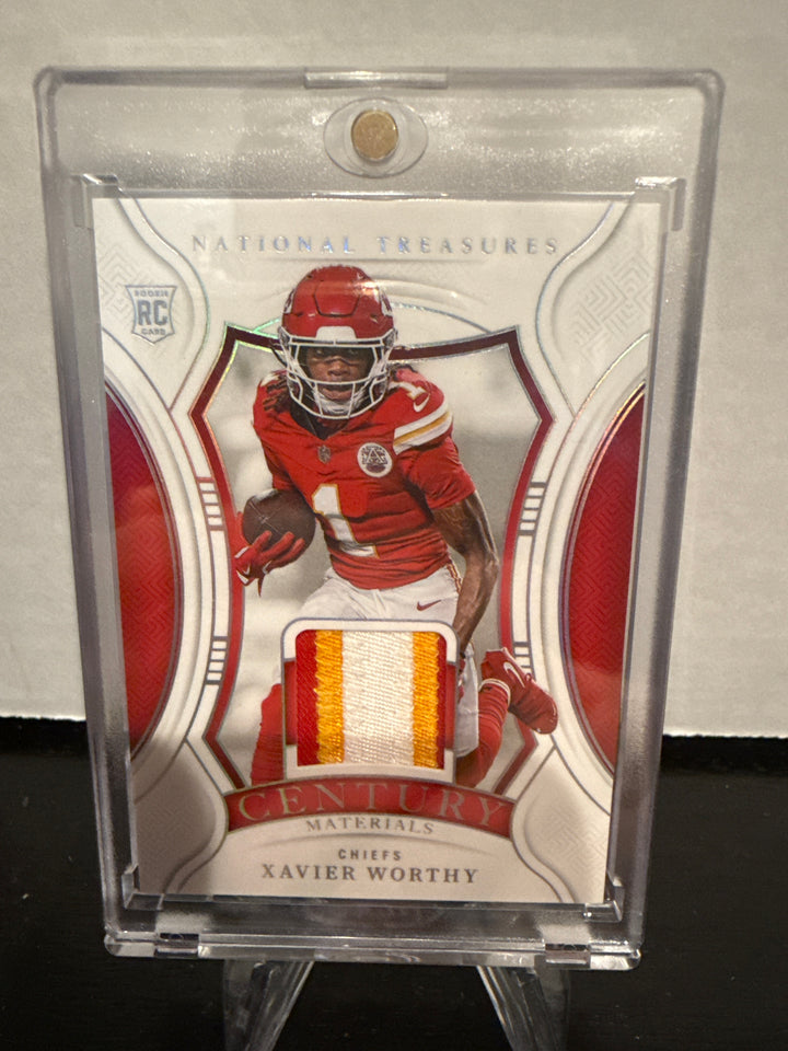Xavier Worthy 2024 Panini National Treasures Century Materials Rookie Relic, 20/25