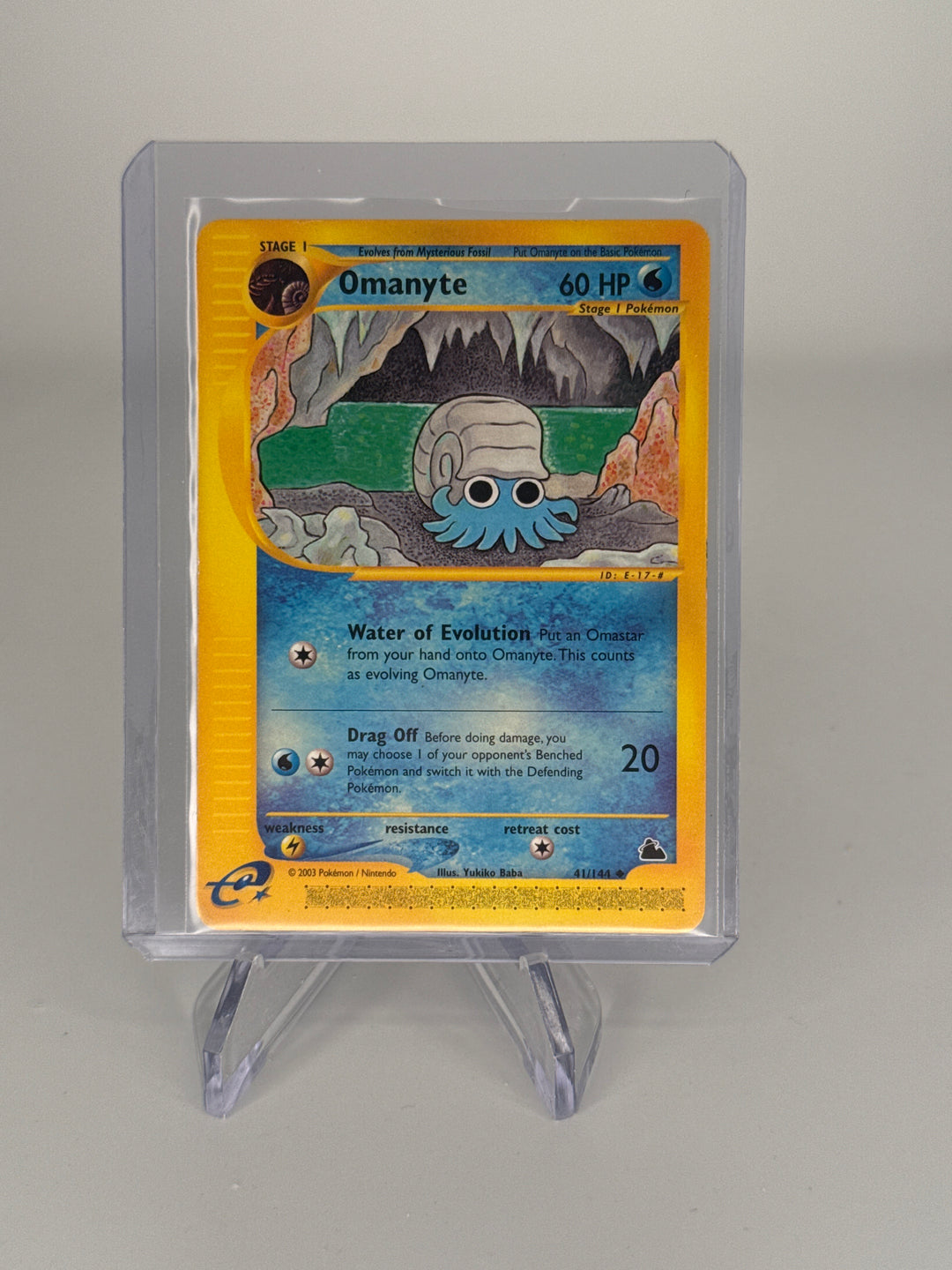 Pokemon TCG 2003 Omanyte Skyridge E-Reader, 41/144